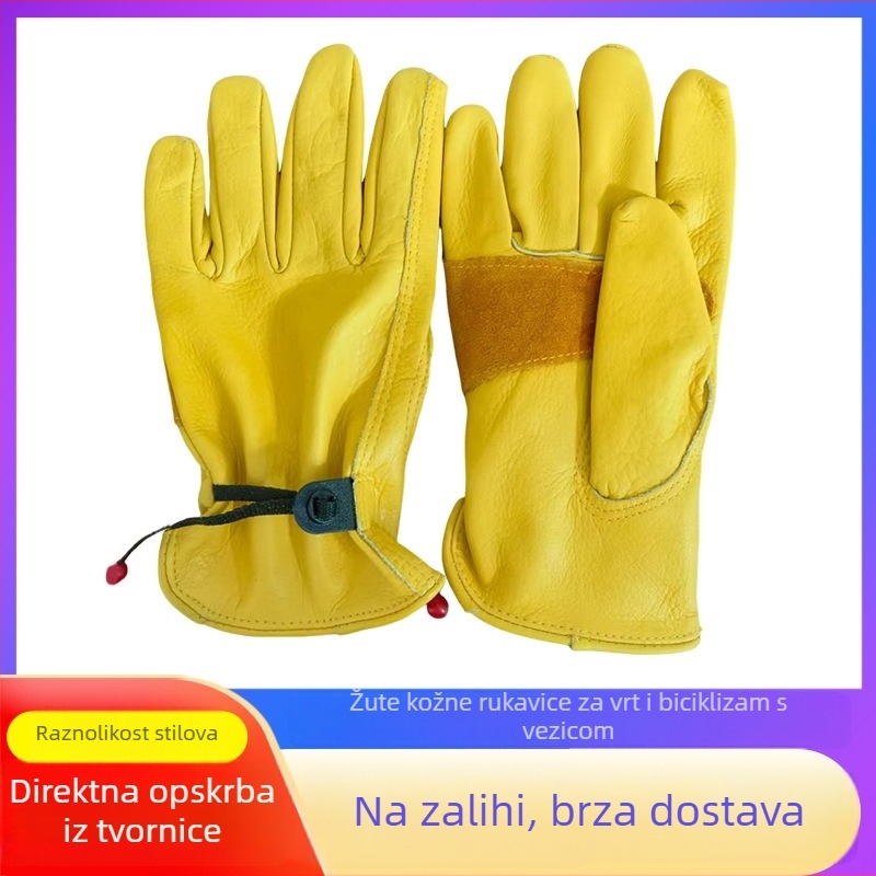 Vanjske kožne rukavice s zaštitom od opeklina, za roštilj i vrt, zaštita od probijanja, retro stil za vožnju motocikla i rukovanje