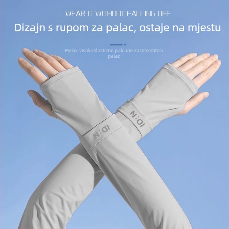 Ženske Ice Silk rukave za vožnju na otvorenom – prozračni, UV zaštita, lagani, poliester 71–80% glavna, 21–30% sekundarna, proljeće 2025