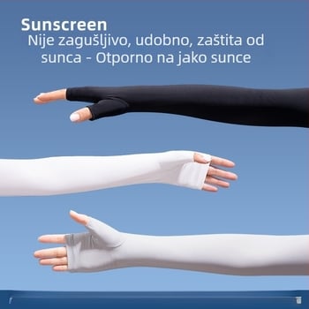 Ljetni ženski UV zaštićni najlonski rukavi za vožnju, biciklizam i aktivnosti na otvorenom; rashlađujući, protuklizni, s dodirnim zaslonom.