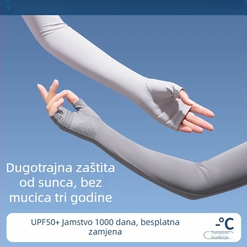 Ljetni ženski UV zaštićni najlonski rukavi za vožnju, biciklizam i aktivnosti na otvorenom; rashlađujući, protuklizni, s dodirnim zaslonom.