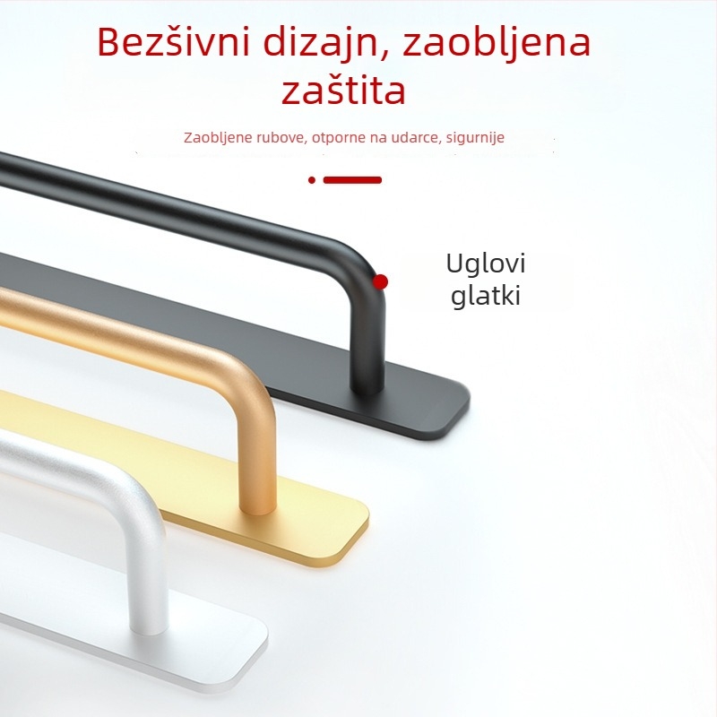 Wanson Handhandle – ručka bez bušenja od aluminijske legure za ormare, ladice i vrata, samoljepljiva, modernog dizajna