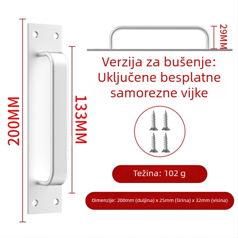 Wanson Handhandle – ručka bez bušenja od aluminijske legure za ormare, ladice i vrata, samoljepljiva, modernog dizajna