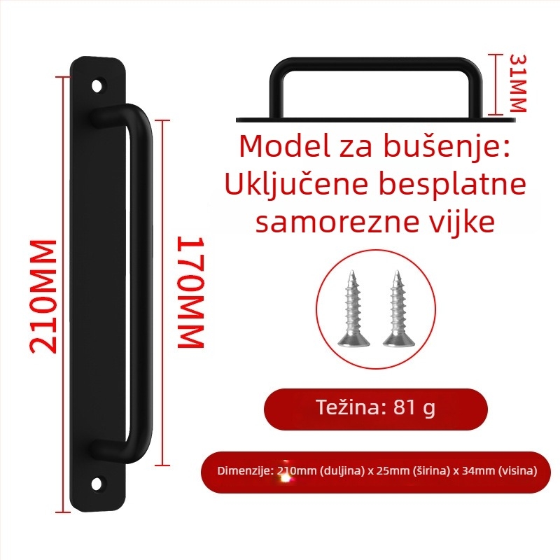 Wanson Handhandle – ručka bez bušenja od aluminijske legure za ormare, ladice i vrata, samoljepljiva, modernog dizajna