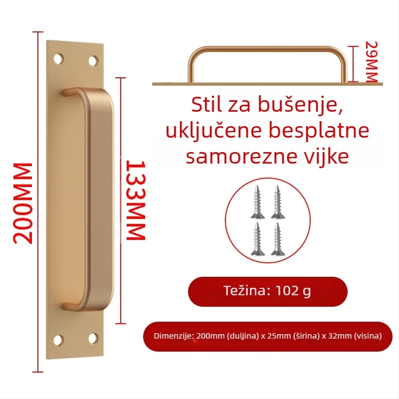Wanson Handhandle – ručka bez bušenja od aluminijske legure za ormare, ladice i vrata, samoljepljiva, modernog dizajna
