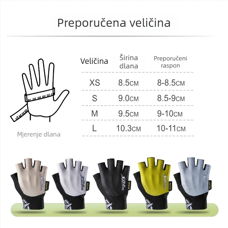 Kolesarske rukavice, kratkog prsta, Lycra, za odrasle, unisex, za vožnju biciklom