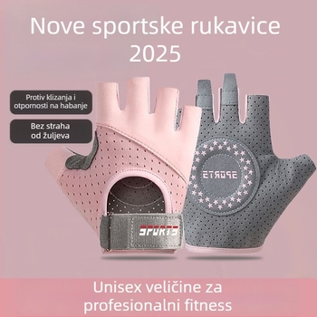 Rukavice za fitness s polu prstima za trening i vožnju biciklom - protuklizne, otporne na habanje, prozračne, ublažavaju udarce, Ice Silk pamuk smjesa
