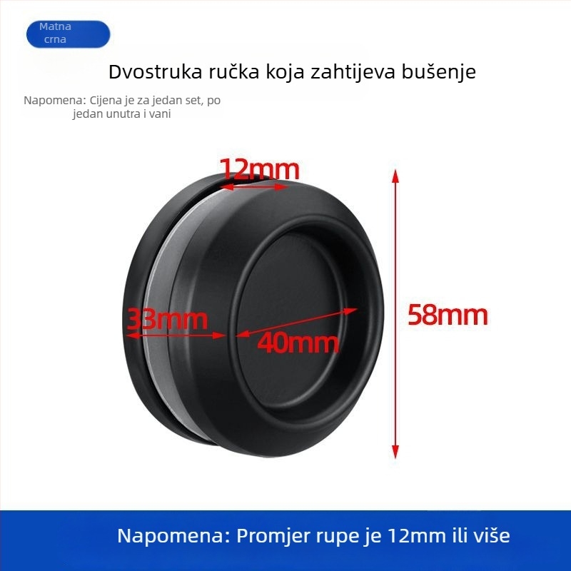 Okrugla ručica od nehrđajućeg čelika za staklena vrata za kupaonicu/tuš kabine, moderni minimalistički stil, završeci: mat, sjaj ili elektroplatirani