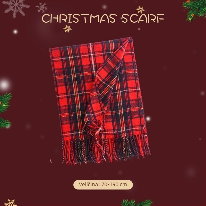 Ženski zimski šal u korejskom stilu, luksuzan dojam, mješavina sintetičkog kašmira/akrila, svestrano nošenje (materijal: sintetički kašmir/akril; sezona: zima; lansiranje: jesen 2024)