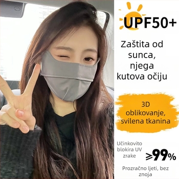 Mucheng Prozračna maska za lice s UV zaštitom, zaštita od sunca za lice, potpuno prekrivanje lica, poliester vlakno