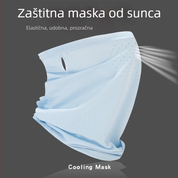 Maska za uši od Ice Silk UV za vanjsku vožnju biciklom – prozračna, brzo se suši, poliester, djelomično pokriveno lice