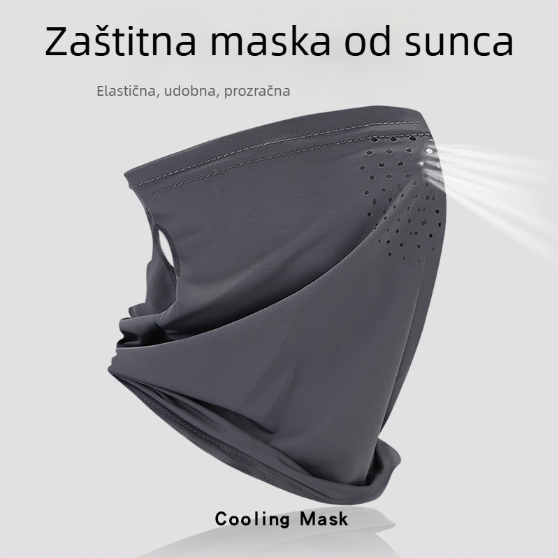 Maska za uši od Ice Silk UV za vanjsku vožnju biciklom – prozračna, brzo se suši, poliester, djelomično pokriveno lice