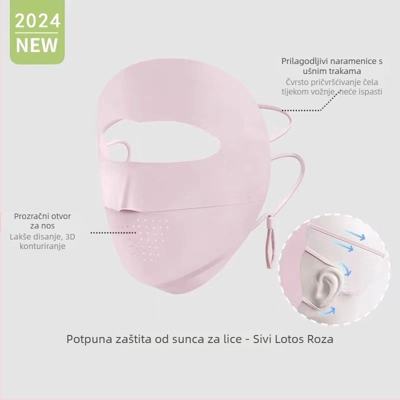 Maska za cijelo lice, prozračna, UV zaštita, otporna na vjetar, sjenčanje, najlon materijal, proljeće 2024