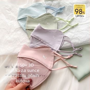Ženska tanka zaštitna maska od sunca za vožnju biciklom na otvorenom, prozračna ice silk tkanina, UV zaštita i zaštita područja oko očiju.