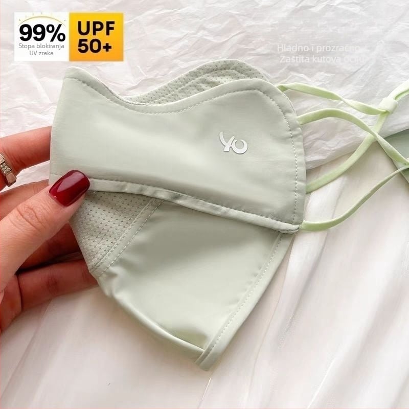 Ženska tanka zaštitna maska od sunca za vožnju biciklom na otvorenom, prozračna ice silk tkanina, UV zaštita i zaštita područja oko očiju.