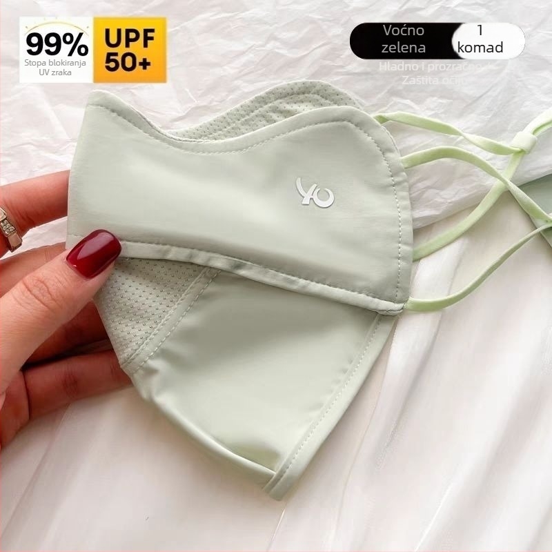 Ženska tanka zaštitna maska od sunca za vožnju biciklom na otvorenom, prozračna ice silk tkanina, UV zaštita i zaštita područja oko očiju.