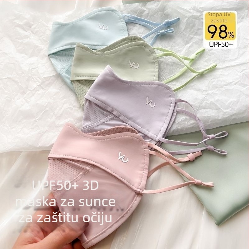 Ženska tanka zaštitna maska od sunca za vožnju biciklom na otvorenom, prozračna ice silk tkanina, UV zaštita i zaštita područja oko očiju.