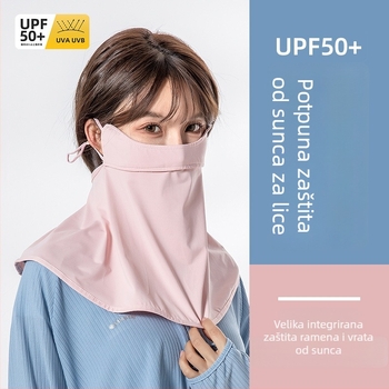 Maska za sunce od ice silk i najlona, polupokriva lice, modni gradski stil