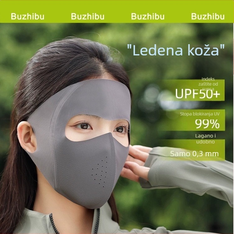 Ženska maska za potpuno lice s UV zaštitom, prozračni najlon, potpuno prekrivanje lica, za ljetnu vožnju biciklom
