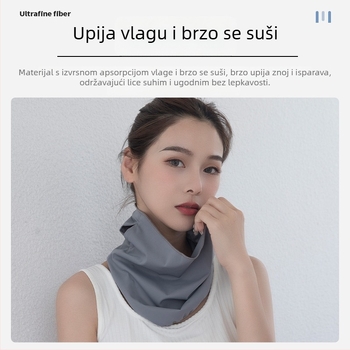 Maska za lice polovice lica Ice Silk s UV zaštitom za žene – brzo se suši, prozračna, otporna na vjetar, repelentna za insekte