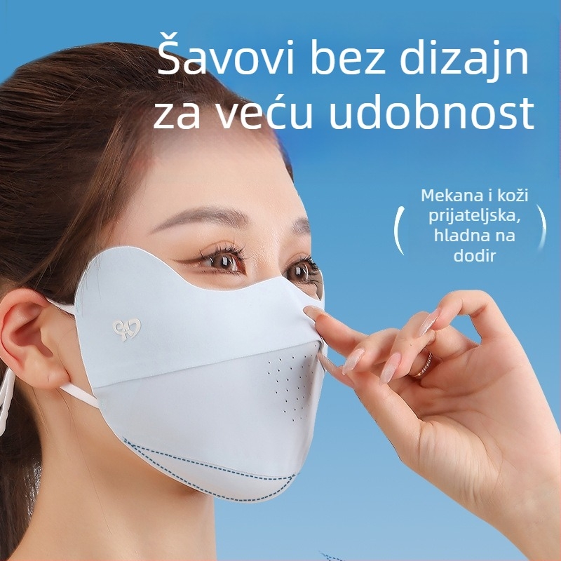 Maska za UV zaštitu, Ice Silk tkanina, bezšivna, 3D prozračna, zaštita očiju