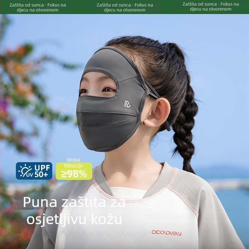 Dulin dječja UV zaštita maska za cijelo lice, prozračna najlonska tkanina, za vanjsku upotrebu, ljeto 2025