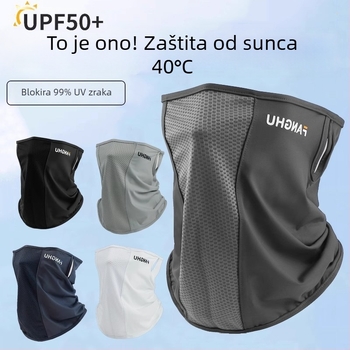 Maska za lice za biciklizam, vjetrovat i UV zaštita, Ice Silk tkanina, polu lice, unisex