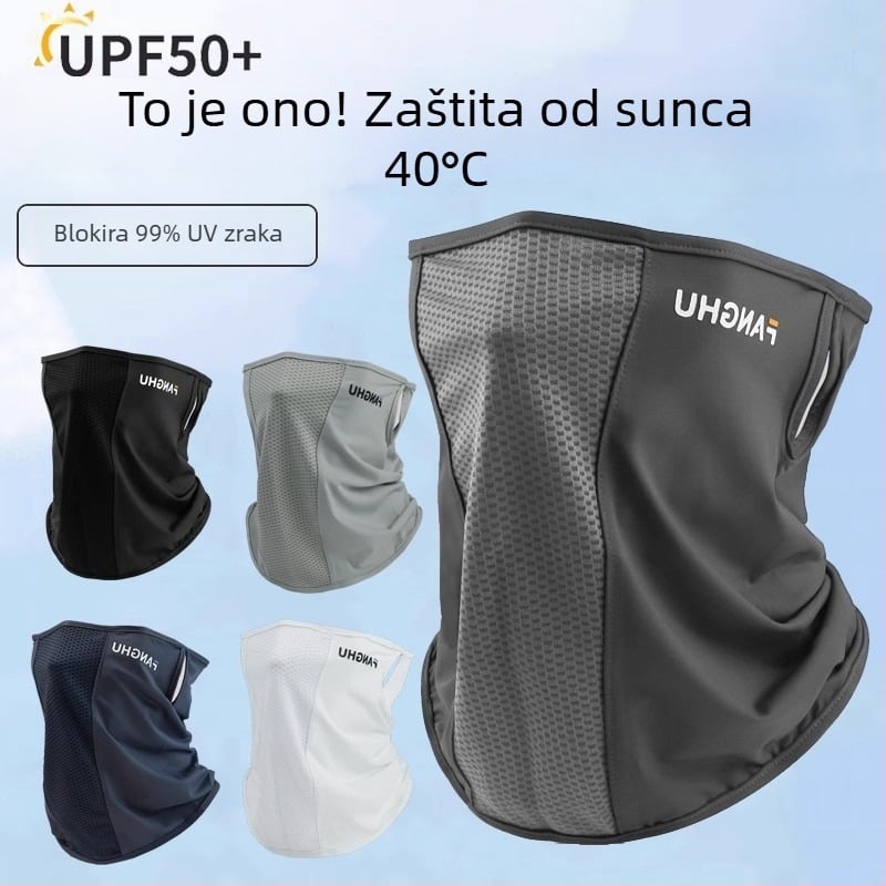 Maska za lice za biciklizam, vjetrovat i UV zaštita, Ice Silk tkanina, polu lice, unisex