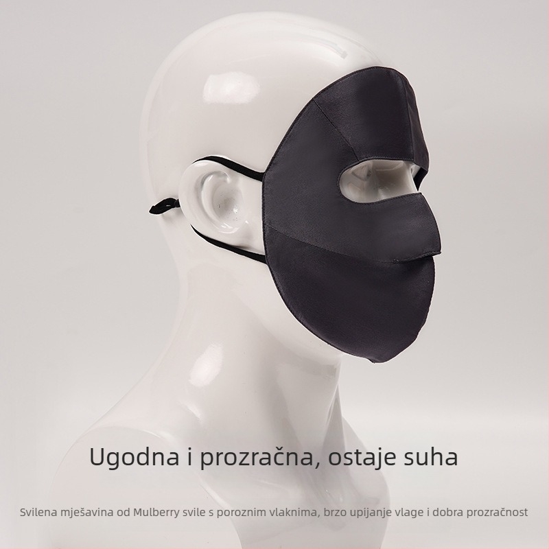 Maska od svile Mulberry s UV zaštitom za cijelo lice — prozračna, puna zaštita, stilovi All-Matching/Casual/Sports/Fashion OL, Brand: AISI Jade