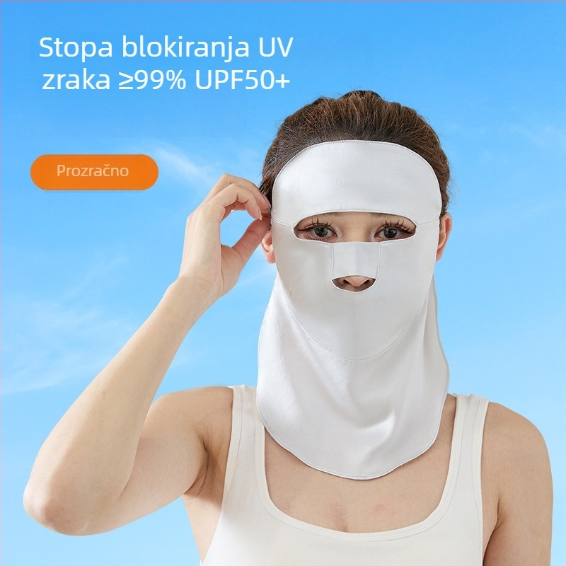 Ljetna maska za lice od svile, puna pokrivenost lica, njega kože, zaštita od prašine i vjetra