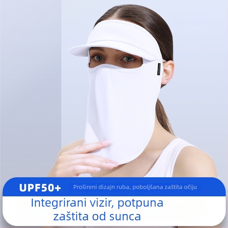 Meetsunny maska za zaštitu od sunca, UPF50+, najlon vizir za lice s rubom, potpuno pokrivena za vanjsku upotrebu