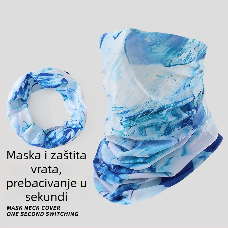 Maska za lice i vrat za biciklizam – prozračna zaštita od sunca, potpuno prekrivanje lica i vrata, najlon, minimalistički stil, gradski stil svakodnevne upotrebe