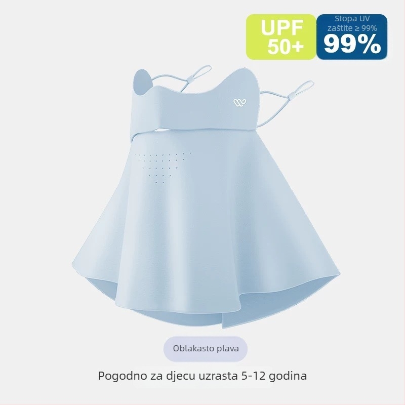Niubby dječja maska od ice silk s UV zaštitom — potpuno prekrivanje lica i vrata, prozračna