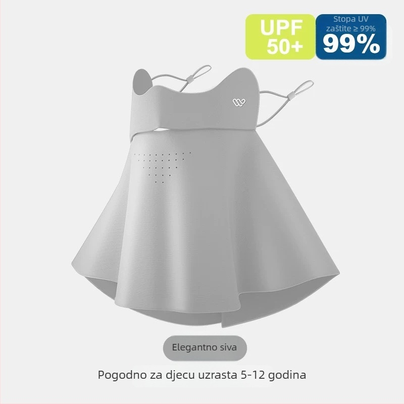 Niubby dječja maska od ice silk s UV zaštitom — potpuno prekrivanje lica i vrata, prozračna