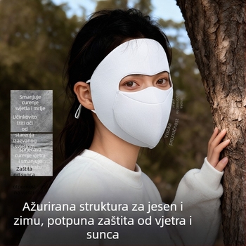 Ženska debela maska za cijelo lice, zimska vožnja biciklom, s ušnom kopčom, zaštita od sunca
