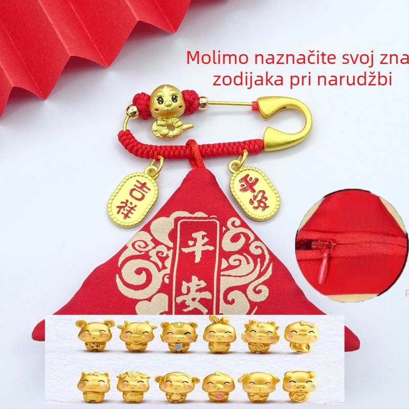 Broš sa znakom zodijaka, legura, elektroplating, etno-retro stil, unisex, memorijalni i višefunkcionalni, dar (Materijal: legura; Oblik: znak zodijaka; Obrada: elektroplating)