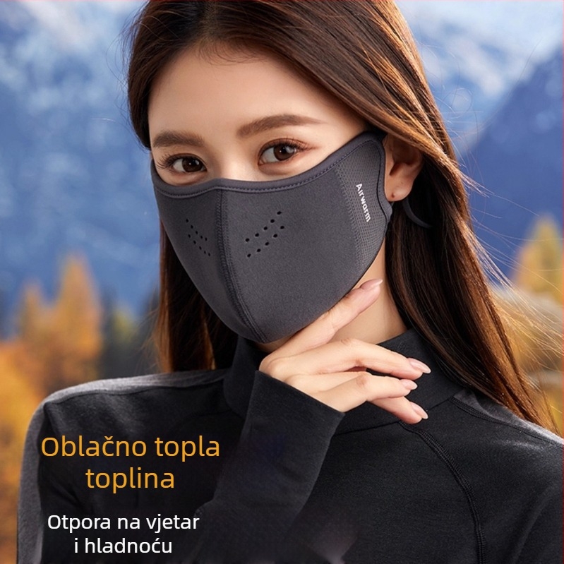 Unisex maska za lice za jesen i zimu, 3D velur dizajn, prozračna i zaštita od prašine, s ušnim kopčama, zaštita od sunca (materijal Derong; 3D velur dizajn; prozračna; zaštita od prašine; ušne kopče)