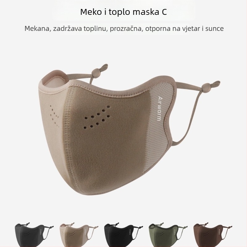 Unisex maska za lice za jesen i zimu, 3D velur dizajn, prozračna i zaštita od prašine, s ušnim kopčama, zaštita od sunca (materijal Derong; 3D velur dizajn; prozračna; zaštita od prašine; ušne kopče)