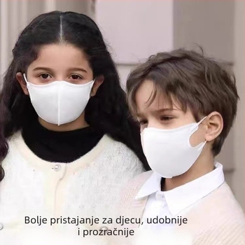 Topla maska za djecu, od netkanog materijala, s ušnim petljama, zaštita od prašine, jedne boje