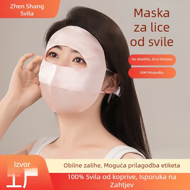 Maska za cijelo lice od svile murve, UV zaštita, prozračna, lagana, otporna na vjetar