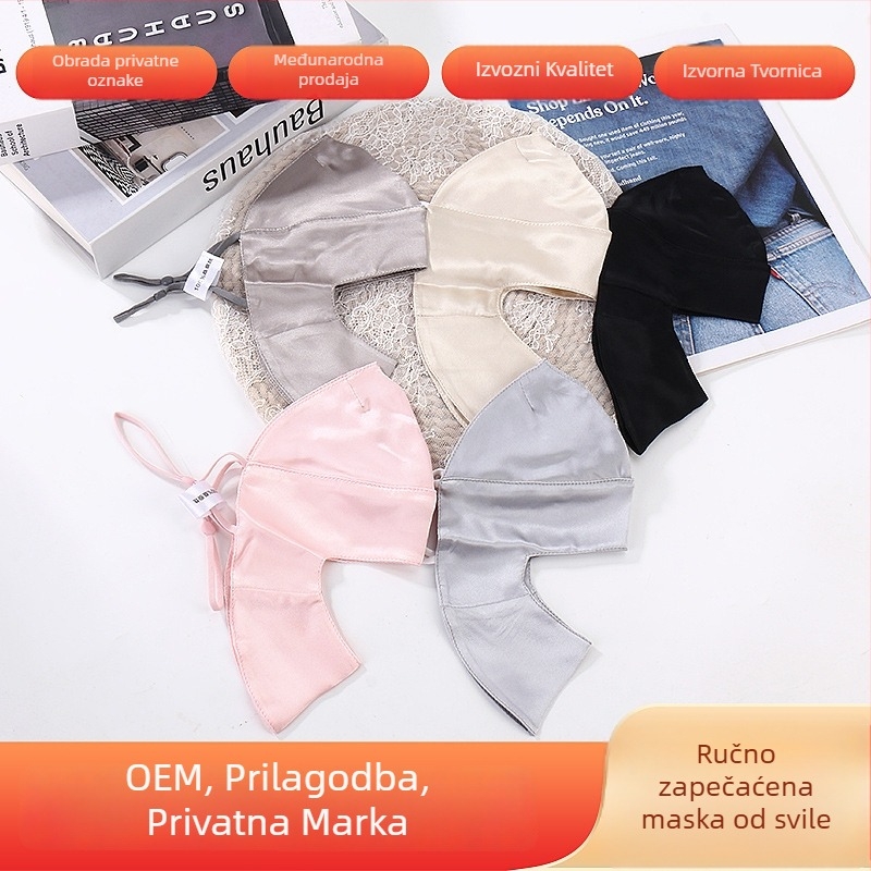 Maska za cijelo lice od svile murve, UV zaštita, prozračna, lagana, otporna na vjetar