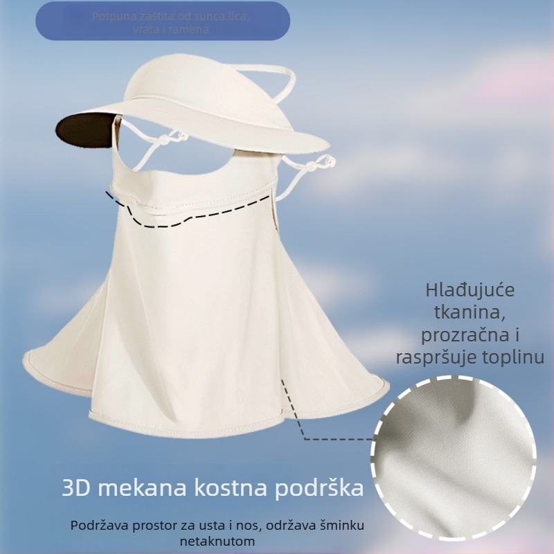Maska za lice s UV zaštitom i integriranom zaštitom vrata za biciklizam, brzo se suši, prozračna, potpuno prekriva, najlon tkanina