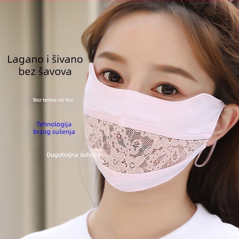 Maska za lice s UV zaštitom – mješavina materijala, petlja za uši, cvjetni uzorak, periva