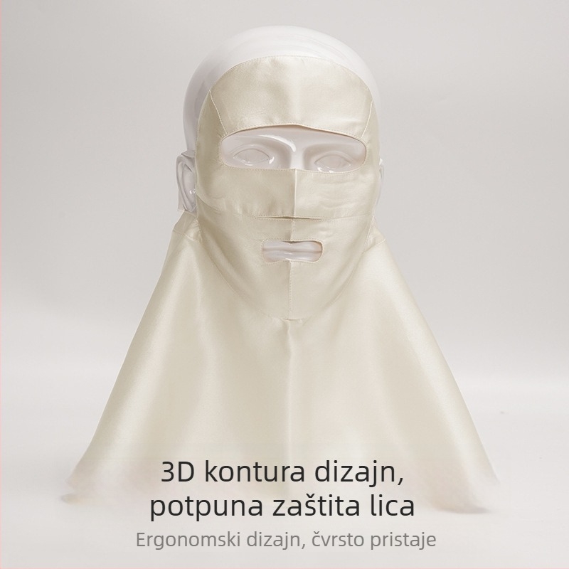 Maska za lice od mulberry silk s UV zaštitom, prozračna, potpuna zaštita za vožnju
