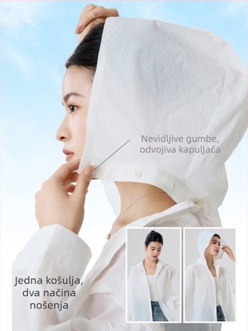 Ženska majica s UV zaštitom, lagana ljetna bluza-blejzer, slobodan kroj, dugi rukav, Nylon 95%+, UPF50+