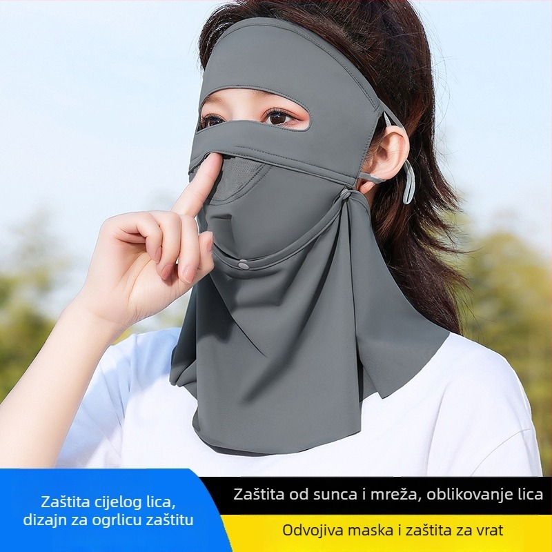 Maska za biciklizam s odvojivim potpuno lice i pokrivenošću vrata, Ice Silk tkanina, unisex