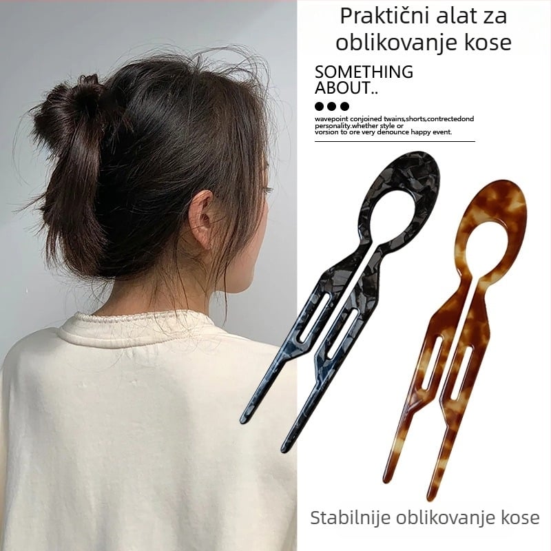 U-oblik klamer za kosu s geometrijskim stilom | Materijal: acetatna ploča; Stil: korejski stil; Broj proizvodnje: FZ26; Privatna oznaka: Da