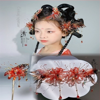 Hanfu-inspirirana krunica za kosu od plastike/smole s motivom leptira – dodatak za glavu, jesen 2024