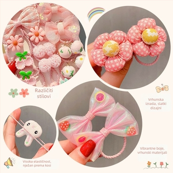 Dječja gumica za kosu s mašnicom - ručna izrada, tkanina, porijeklo: Jinhua, proljeće 2025