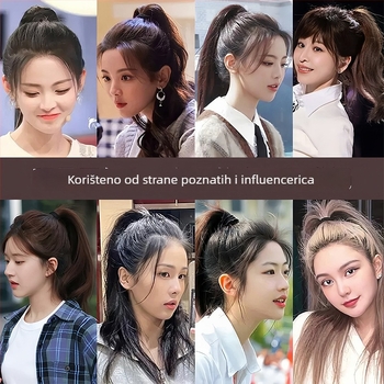 Dodatak za kosu za visoku repu - okrugla traka za kosu, korejski stil, ručna izrada, miješani materijali