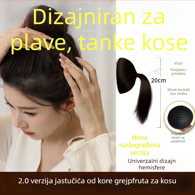 Silikonski dodatak za kosu, model Grapefruit Peel, nevidljiva gornja podloga za korijen kose, štancirani završetak